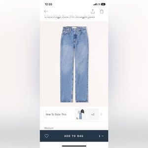 Abercrombie (never worn) 90s Ultra High Rise Straight Jeans